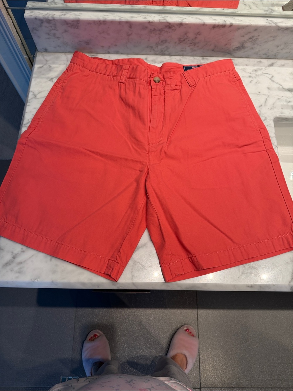 Vineyard Vines Men's Coral Cotton Flat-Front Shorts